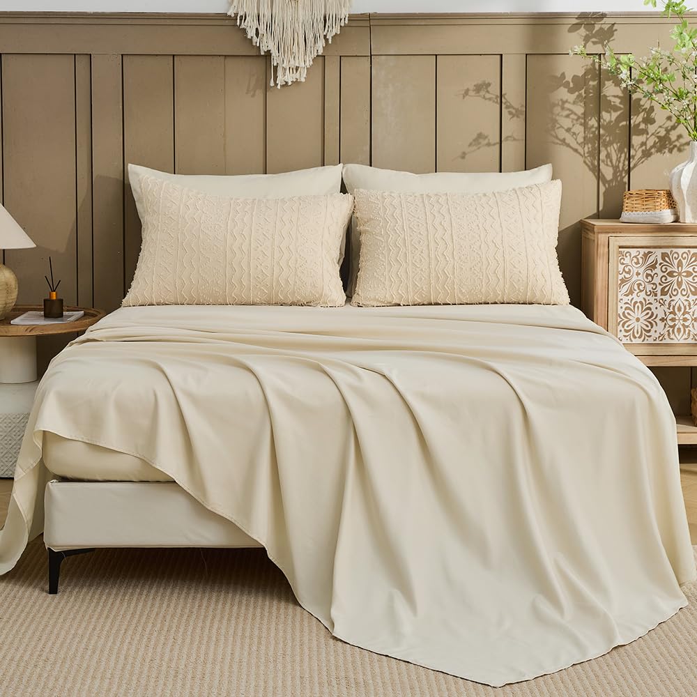 Bohemia Bdding Tufted Embroidery 7 Pieces Boho Comforter Set Boho Bedding Bohemia Comforter Set Queen for Four Seasons