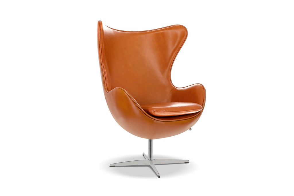 Finola Swivel Armchair 35.4", Italian Nappa 11000 Top Grain Leather, 360° Swivel, Mid-Century Modern Accent Chair
