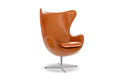 Finola Swivel Armchair 35.4", Italian Nappa 11000 Top Grain Leather, 360° Swivel, Mid-Century Modern Accent Chair