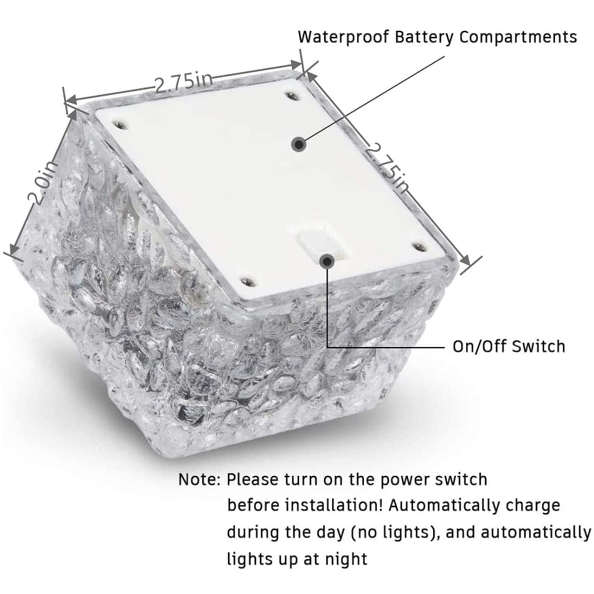 6 Pack Solar Brick Lights Landscape Path Light Garden Decoration Yard Paver Road Lighting Recessed Paver for Garden