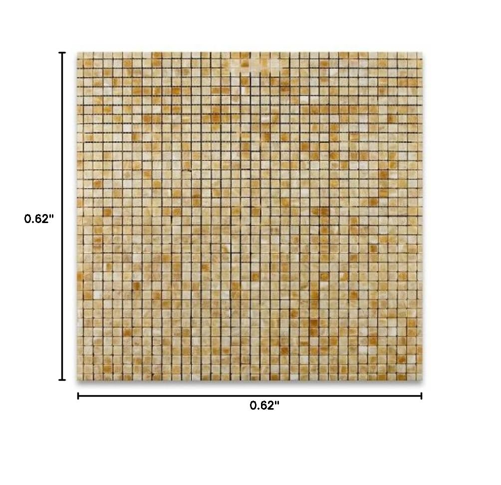 5/8" X 5/8" Honey Onyx Polished Mosaic Tile - Box of 5 sq. ft.