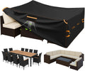 Extra Large Weatherproof Outdoor Furniture Cover, Heavy Duty Waterproof Oxford Outdoor Dining Table Tarp Patio Set