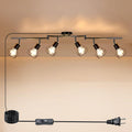 Plug in Track Lighting, 6-Light Adjustable Ceiling Fixture Black