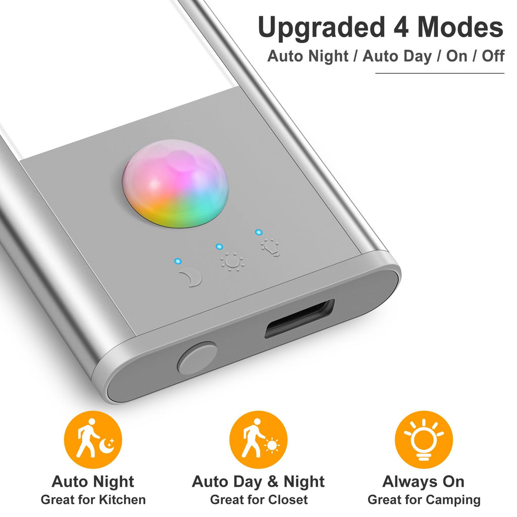 Under Cabinet Lights, 74 LED lights Battery Operated Motion Sensor Light Indoor, USB C Rechargeable Closet Lights
