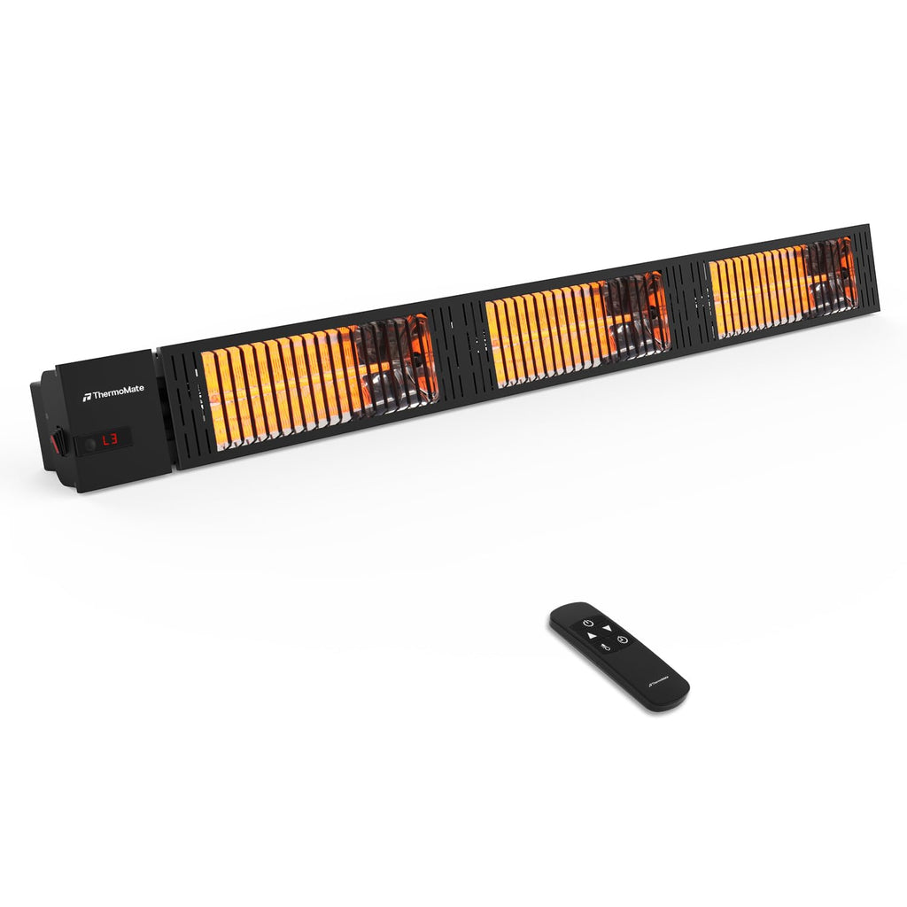 Infrared Outdoor Patio Heater, 4500W Carbon Fiber Heating for Porch, Deck, Garage with Remote 24 Hours Timer, Hard