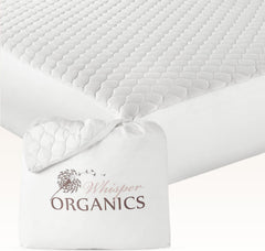 100% Cotton Organic Mattress Pad - Breathable & Cooling Mattress Protector King Size - Premium 300GSM Quilted and