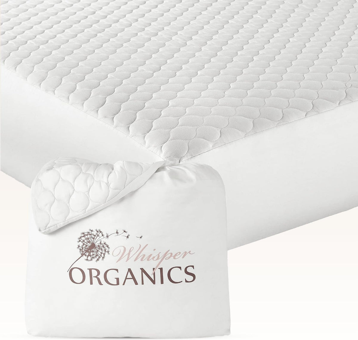 100% Cotton Organic Mattress Pad - Breathable & Cooling Mattress Protector King Size - Premium 300GSM Quilted and