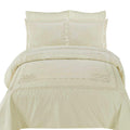 Bedding Athena Ivory Embroidered 3 Piece King/California King Duvet Cover Set 100% Cotton 300 Thread Count