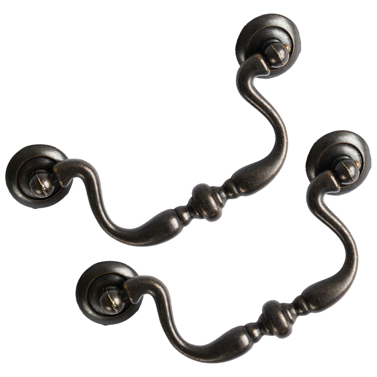 Oil Rubbed Bronze Drop Bail Drawer Pulls 4 Pack, 4" Hole Centers