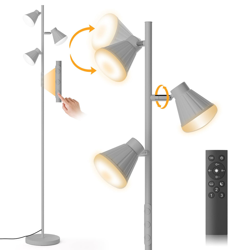 36W LED Tree Floor Lamp with Remote Bedroom
