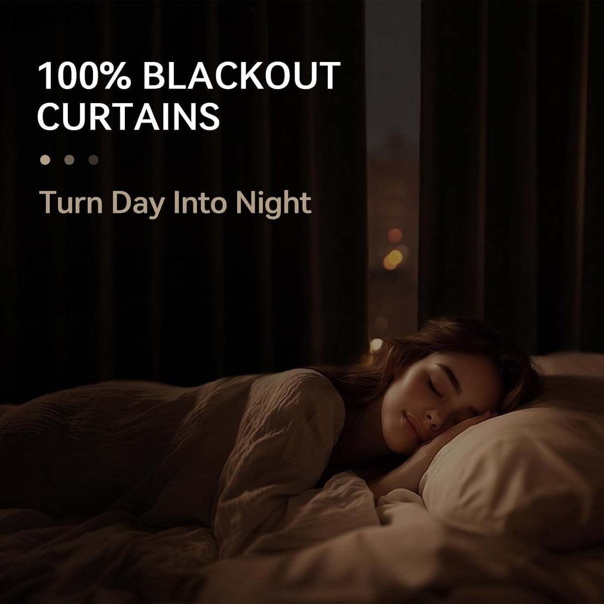 Linen Textured Total Blackout Curtains (Set of 2 Panels) for Bedroom, Back Tab/Rod Pocket Living Room Drapes, Thermal