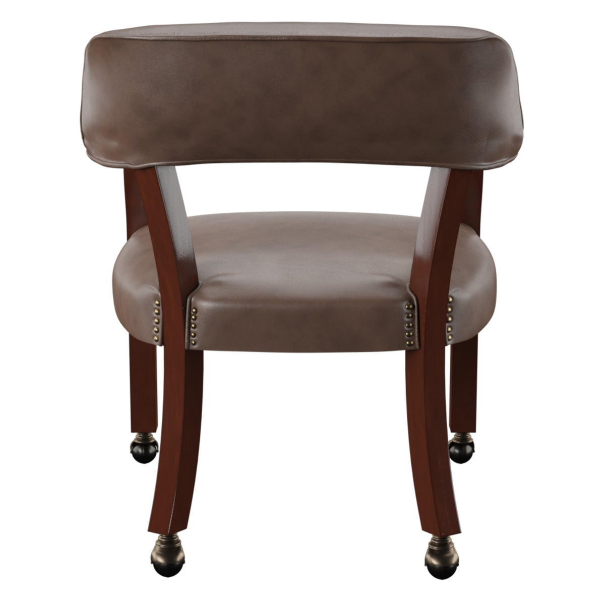 Silver Furniture Tournament Arm Chair w/Casters, Dining Chair with Casters, Upholstered w/Nailhead Trim, Vegan