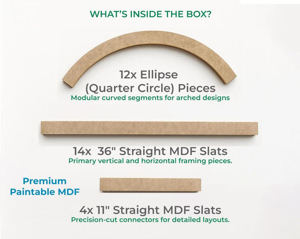 Arch MDF Wall Molding Kit, Pre-Cut Paintable Wainscoting & Trim