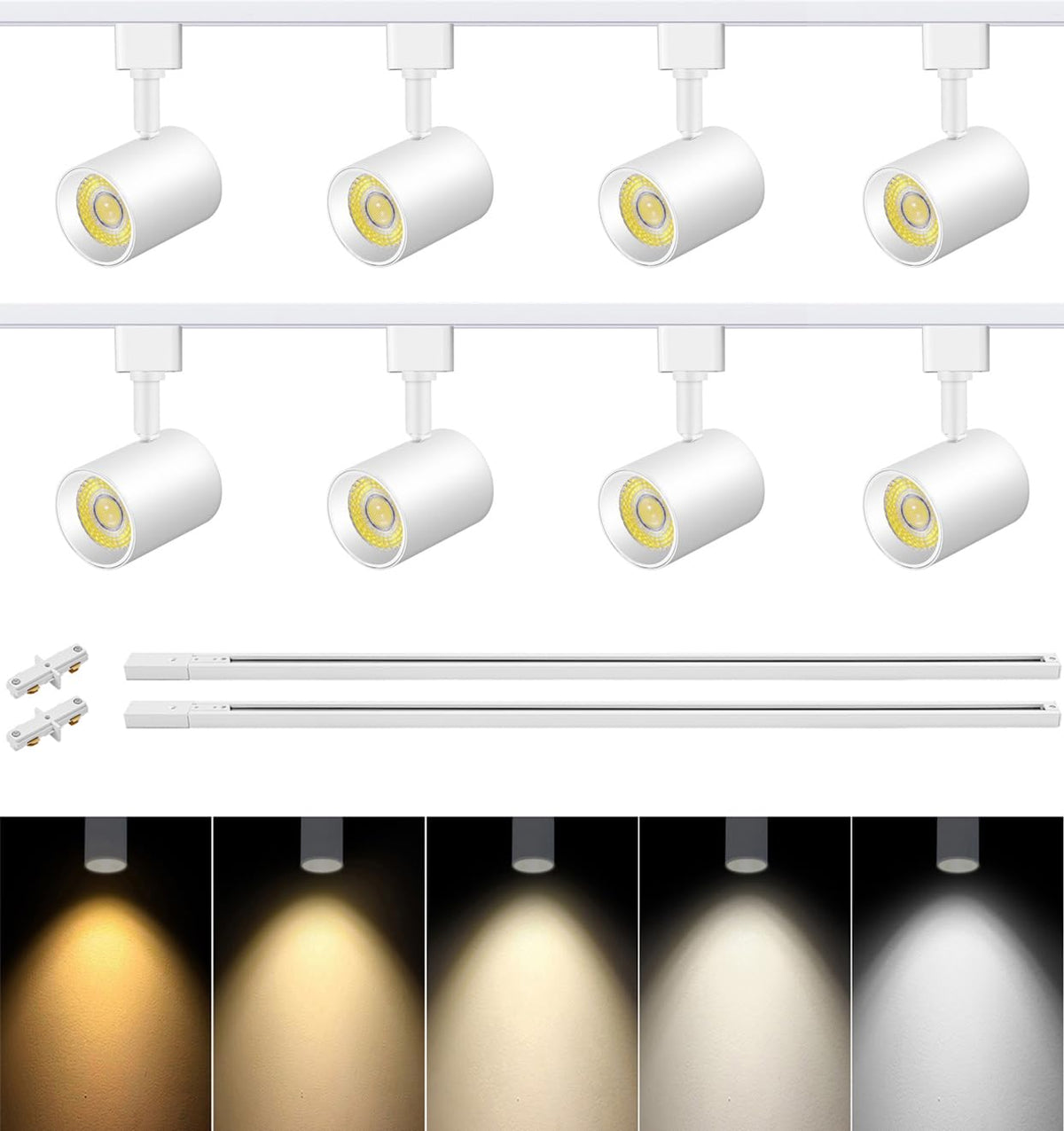 LED Track Lighting Kit with Track Rails, White