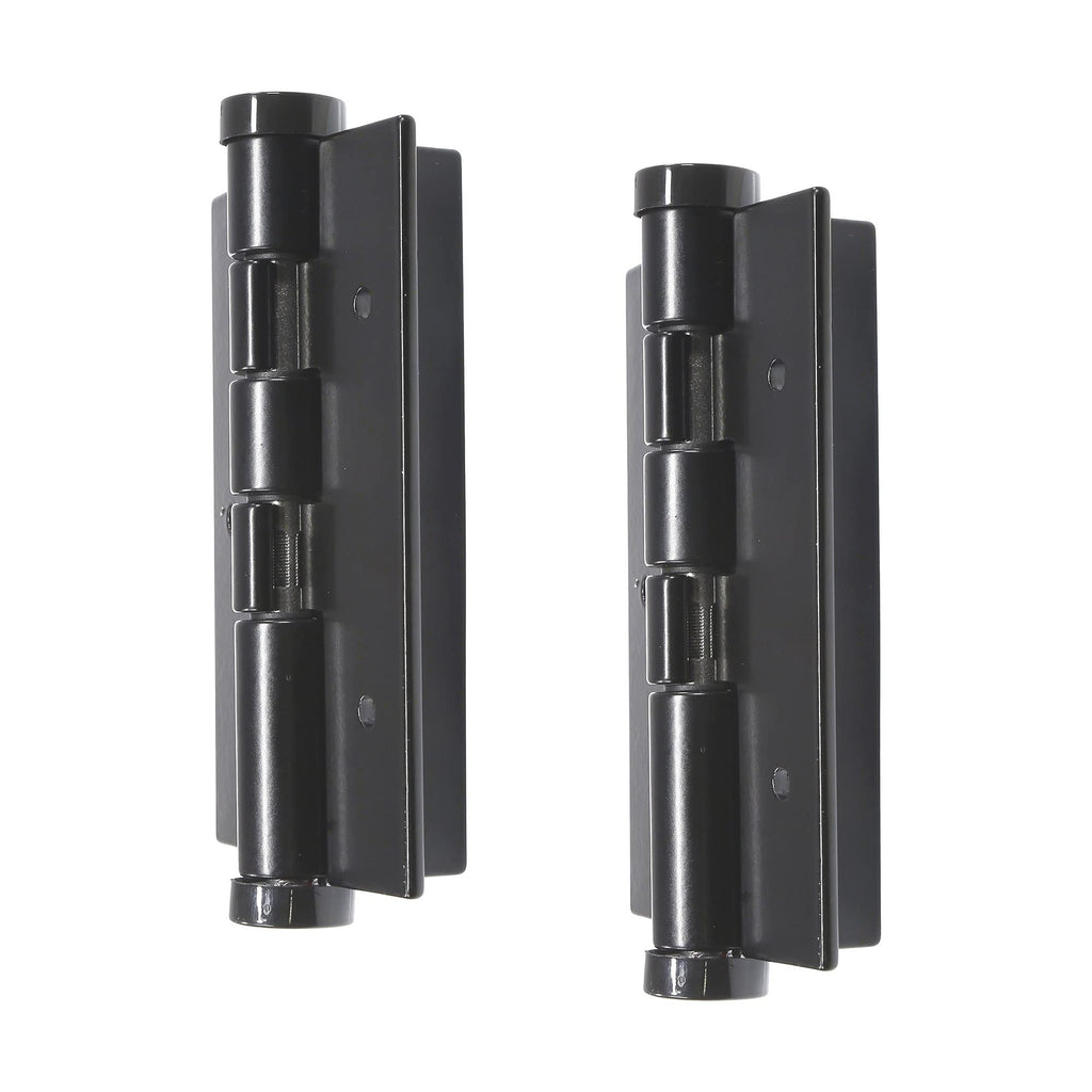 Pair of Aluminum Black Self-Closing Fence Gate Hinges for Aluminum | Vinyl | Iron | Wood Gates (Black)