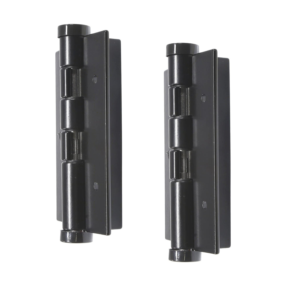 Pair of Aluminum Black Self-Closing Fence Gate Hinges for Aluminum | Vinyl | Iron | Wood Gates (Black)