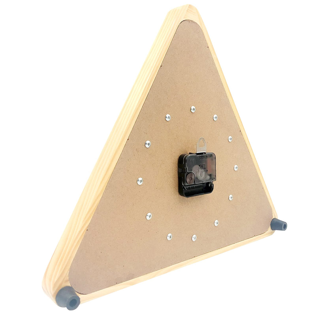 Inspired Nelson Style Billiards Pool Ball Clock - 14Inch Triangle Pool Table Cool Wall Clock with Solid Wood Frame, Great for Billiards