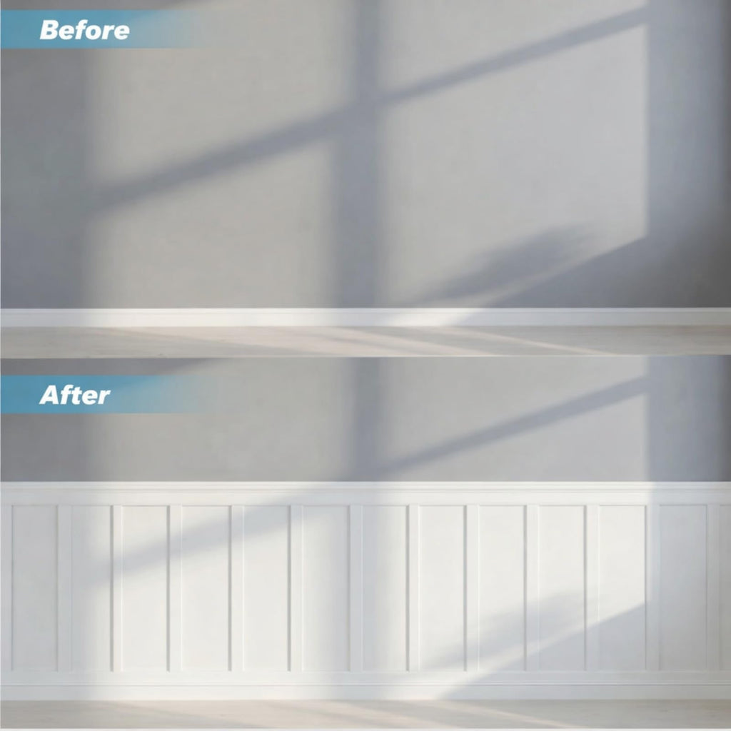 1 Set MDF Premade Board and Batten Wainscoting Kit 157 x 63inch