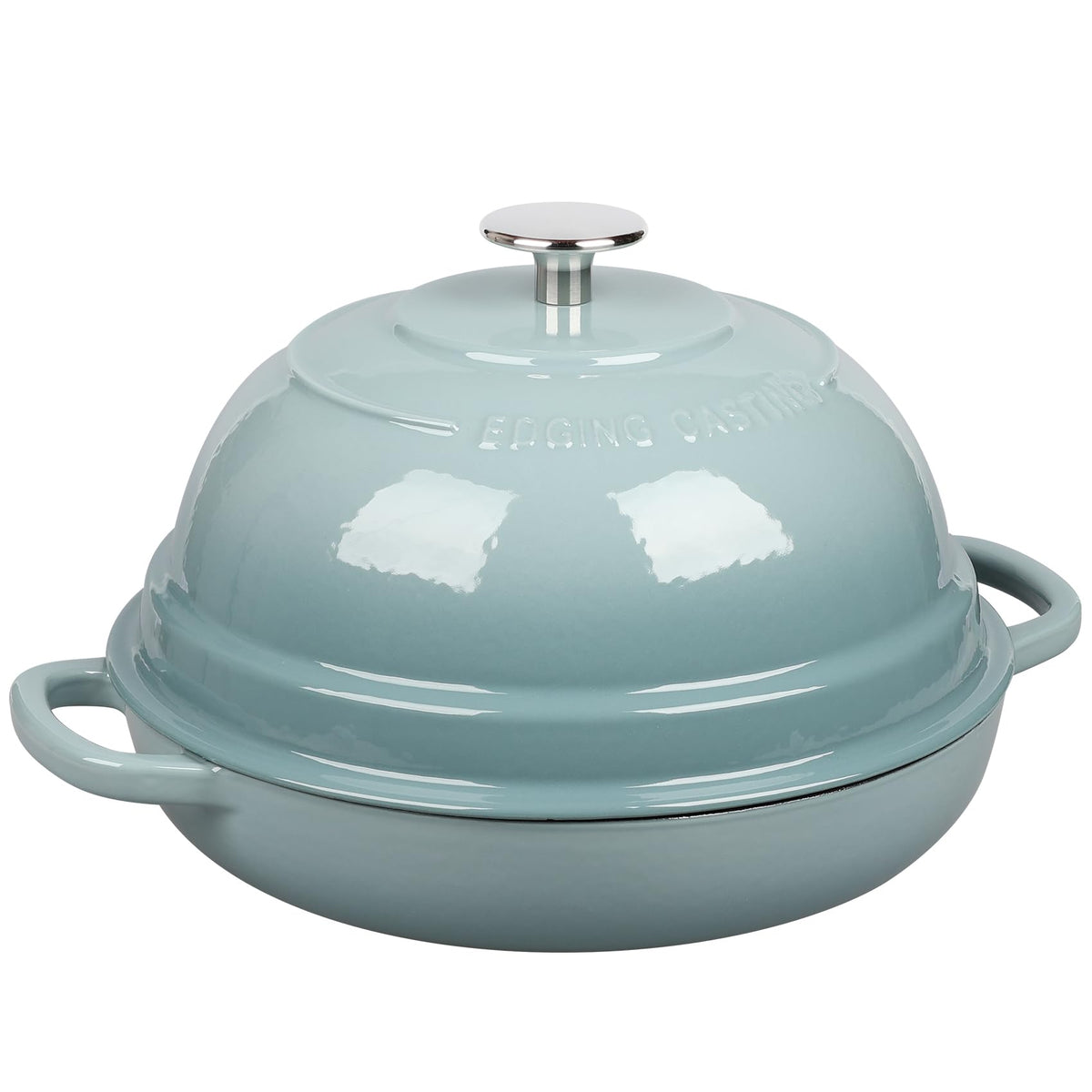 Enameled Cast Iron Dutch Oven Pot with Lid, Round Bread Oven made Sourdough Bread Baking, 6 Quart, Seasalt