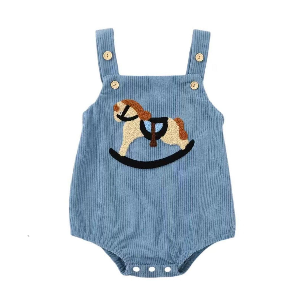 Infant Baby Boy Girl Corduroy Romper with Rocking Horse Patch 1Pc Jumpsuit Daily Wear & Photos Spring Fall Outfit