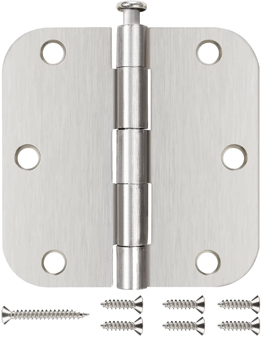 Brushed Nickel Door Hinges 3.5 Inch 30 Pack Interior with 5/8" Radius