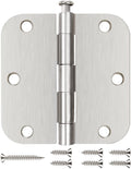 Brushed Nickel Door Hinges 3.5 Inch 30 Pack Interior with 5/8" Radius