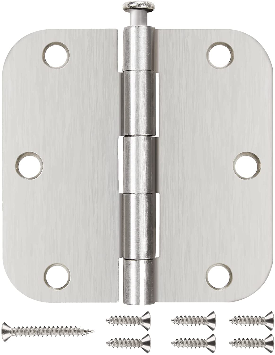Brushed Nickel Door Hinges 3.5 Inch 30 Pack Interior with 5/8" Radius