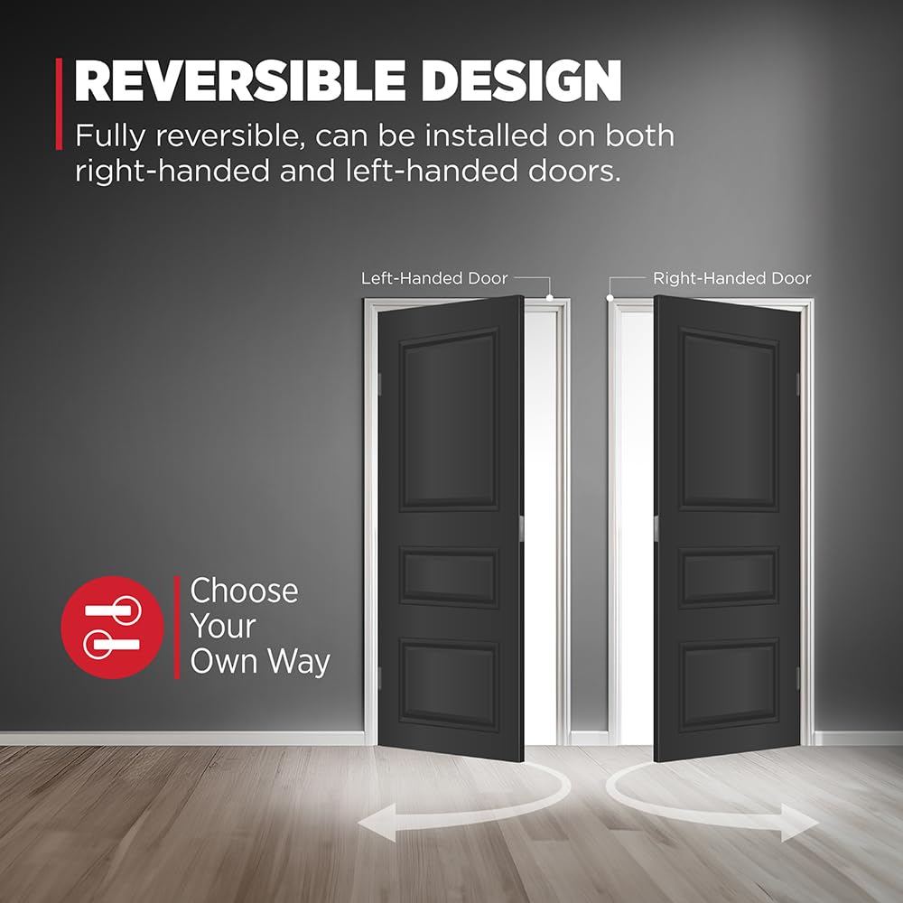 Halifax Dummy Door Handle, Single Sided Round Lever for Closets, French Double Doors, and Pantry, Satin Nickel