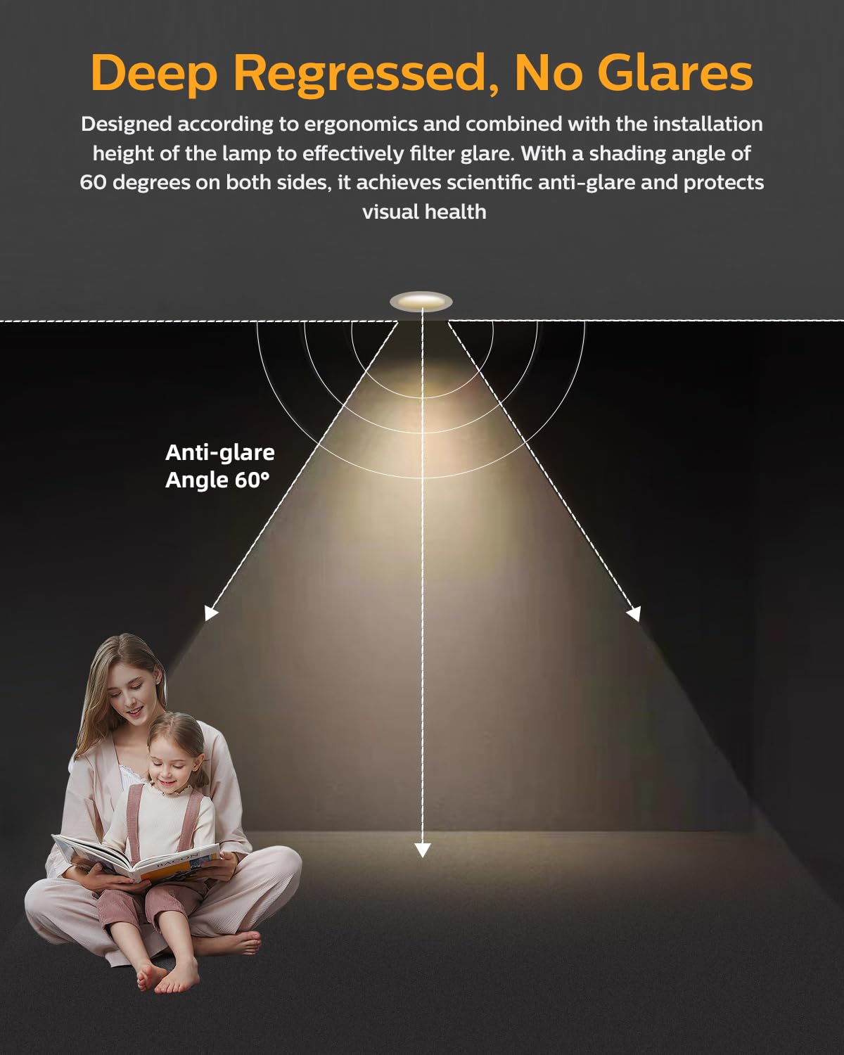 12 Pack 4 Inch Anti-Glare LED Downlight, Dimmable Ceiling Light,Round