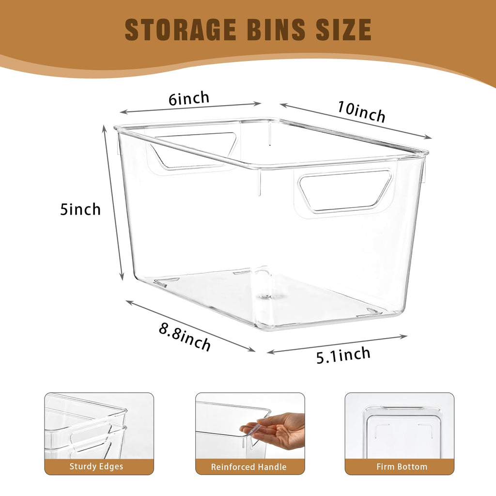 12 Pack Pantry Organization and Storage,Clear Plastic Storage Bins