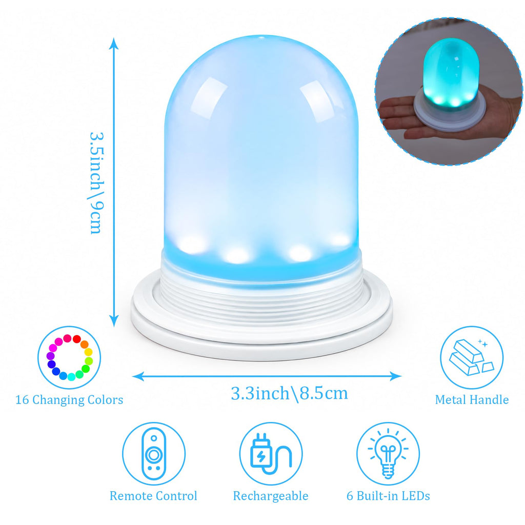 4 PCS Under Table LED Lights for Party - Rechargable 8 LEDs Uplighting with Remote for Cocktail Birthday Centerpiece