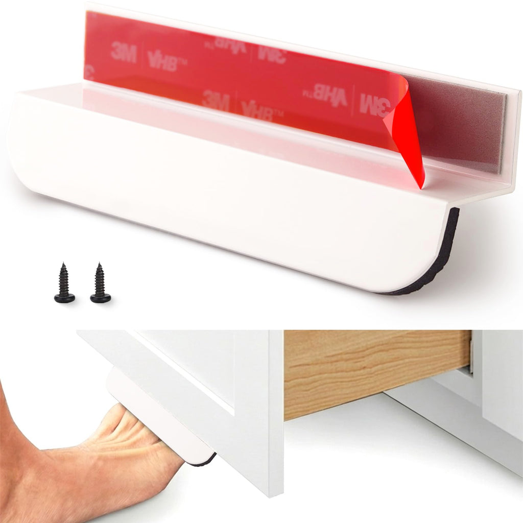 2-Pack Under Cabinet Foot Pull, White, 4-3/4'', Aluminum