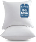 18 x 18 Pillow Inserts () - 18 Inch Square Interior Sofa Throw Pillow with 100% Cotton Cover - Decorative - Set of 2