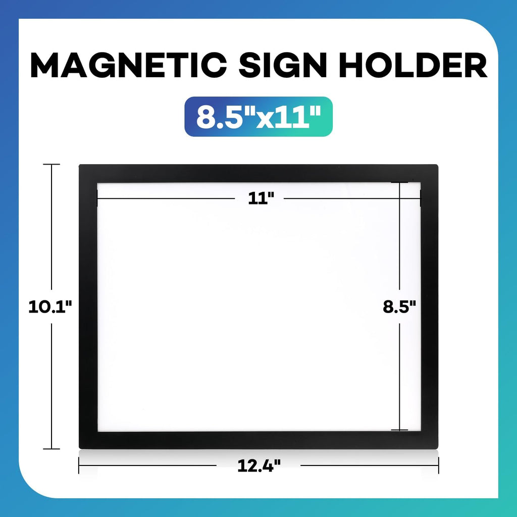 50 Pack Magnetic Sign Holder 8.5 x 11, Magnetic Paper Holder