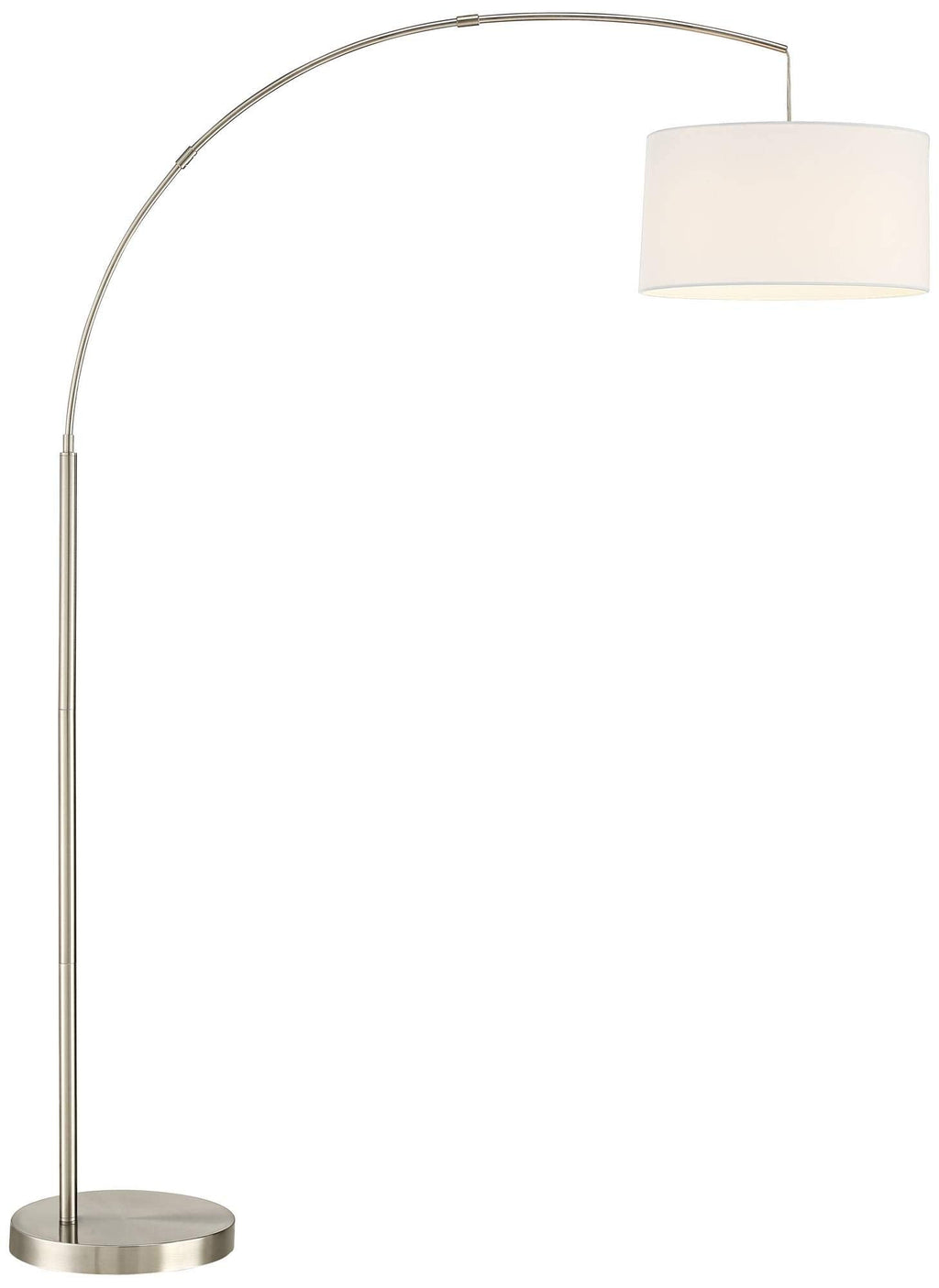 Inspired Arco Style Cora 72" Tall Brushed Nickel Modern Arc Floor Lamp