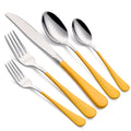 20-Piece Yellow Silverware Set 18/0 Stainless Steel Flatware Yellow Handle Cutlery Set Service for 4 Dinner Knives