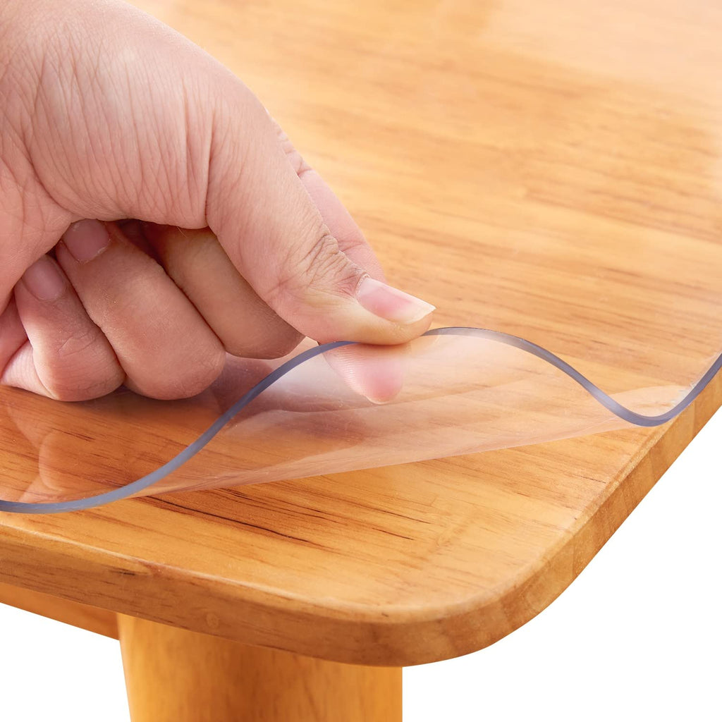 Clear Plastic Protector Wood Furniture Table Topper Protective Cover Dining Living Room Countertop Thick PVC