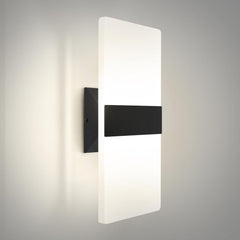14 Inch Indoor LED Wall Sconce - 24W 2700K-5000K Dimmable Black Wall Sconce Lights - Modern Wall Sconces Hardwired