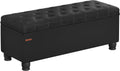 Storage Ottoman, Storage Bench, Tufted Entryway Bedroom Bench, 17.7 x 46.5 x 17.7 Inches, Hinges Easy Lid Operation