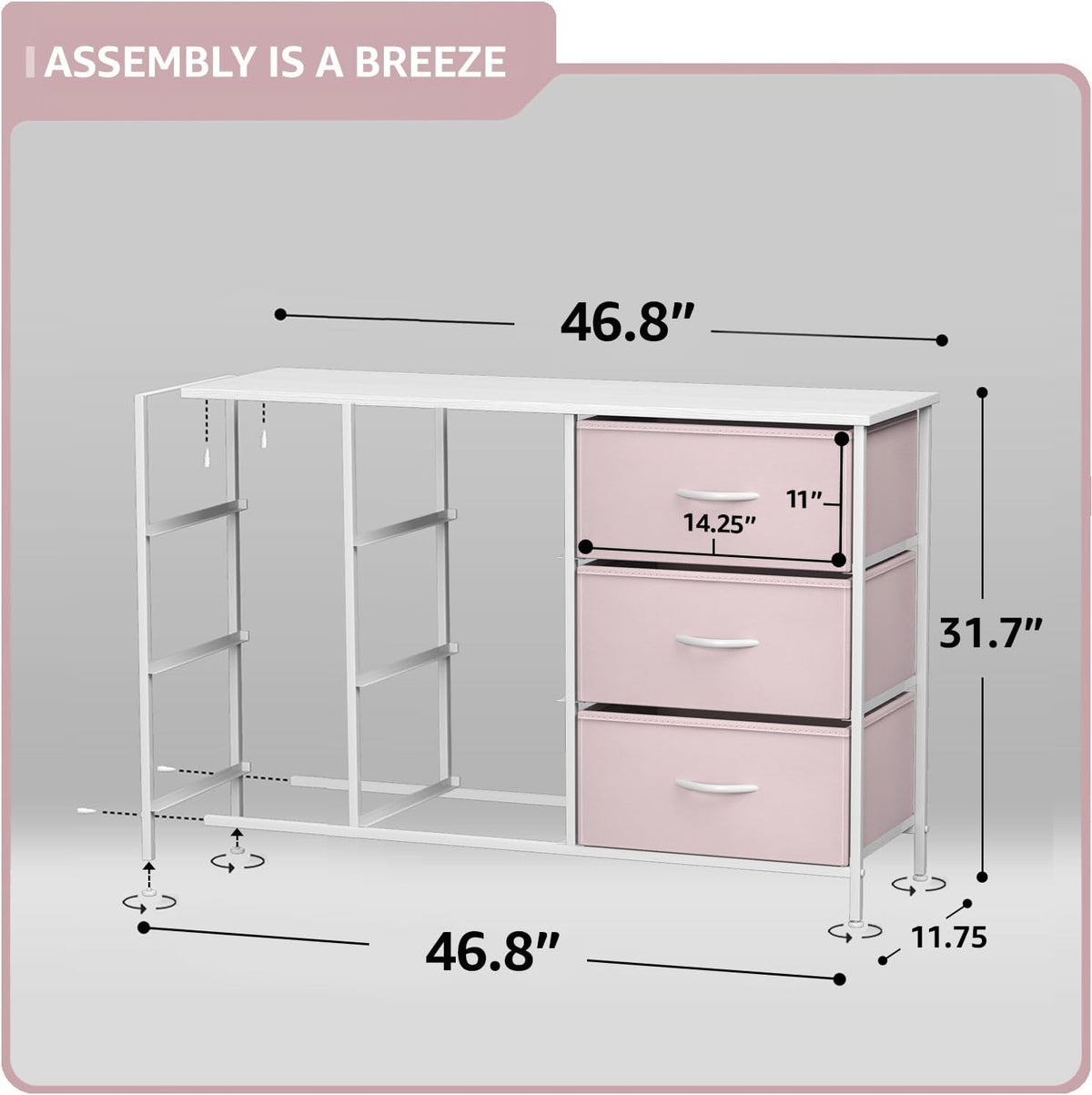 Kids Dresser with 9 Drawers - Storage Unit Organizer Chest for Clothes - Bedroom, Kids Room, Nursery, & Closet