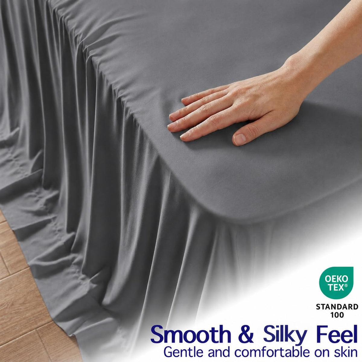 100% Viscose from Bamboo Sheets, Deep Gray 4-Piece