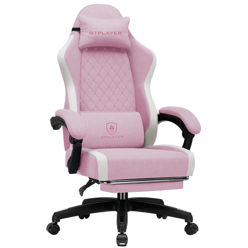 Big and Tall Gaming Chair 350lbs Heavy Duty Office Chair with Foot Rest, High Back Pocket Spring Ergonomic Computer