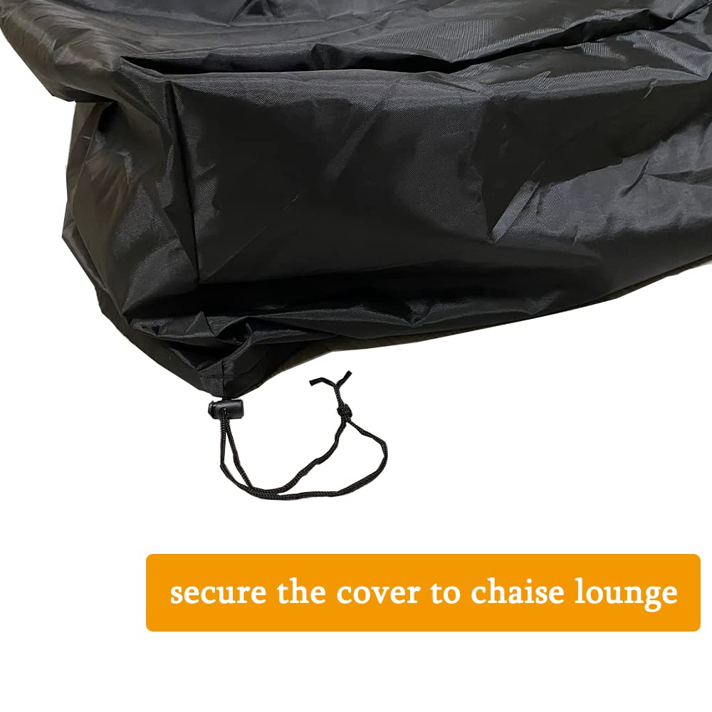 Patio Chaise Lounge Cover, 420D Outdoor Sunbed Cover, Patio Furniture Protector, Heavy Duty Outdoor Garden Sun