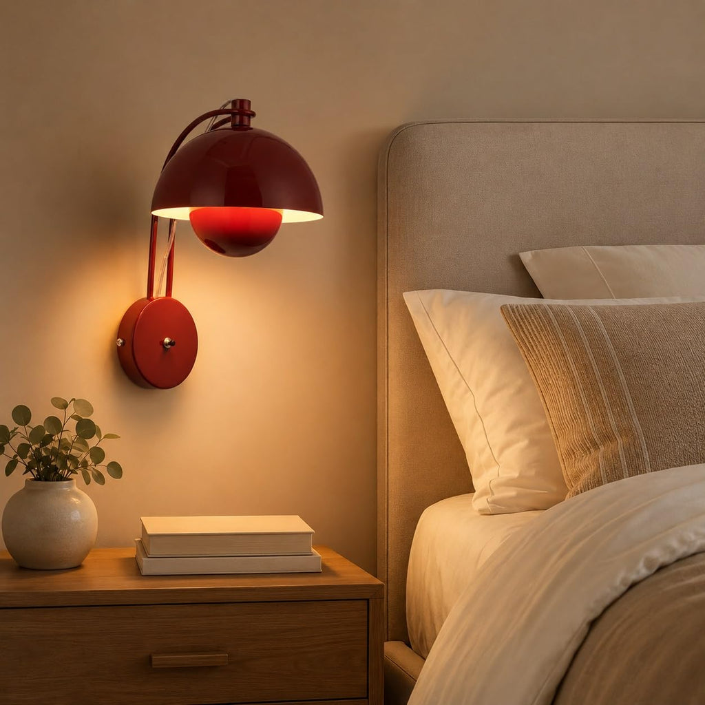 Spray Painted Wrought Iron Material Wall Light, Double-Layer Dome