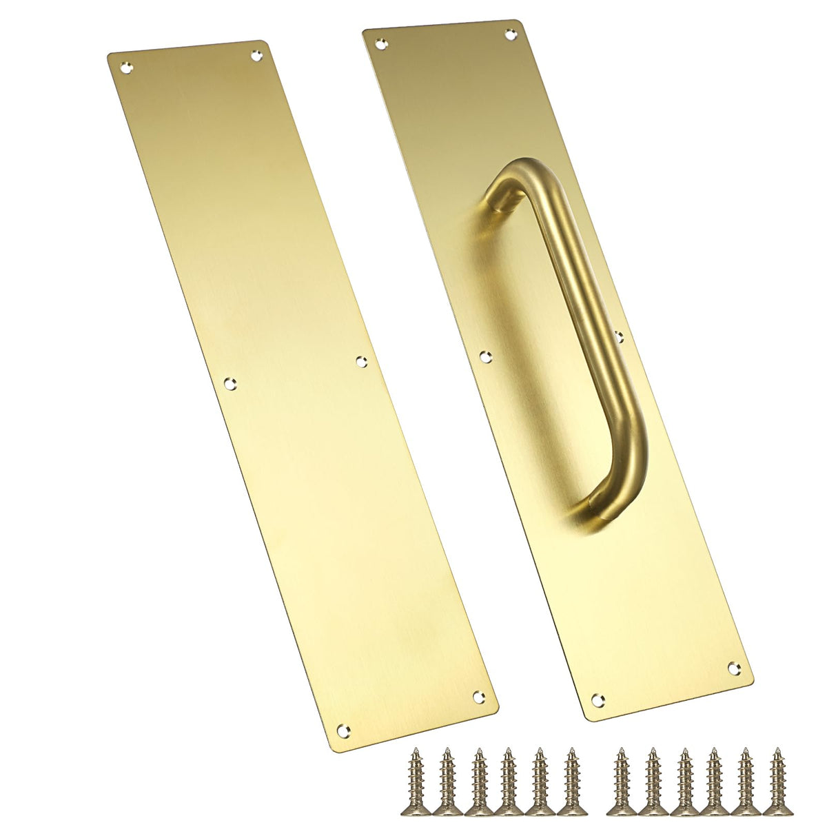 1 Set 16" Stainess Steel Door Handle Pull Push Plate Handles,Gold