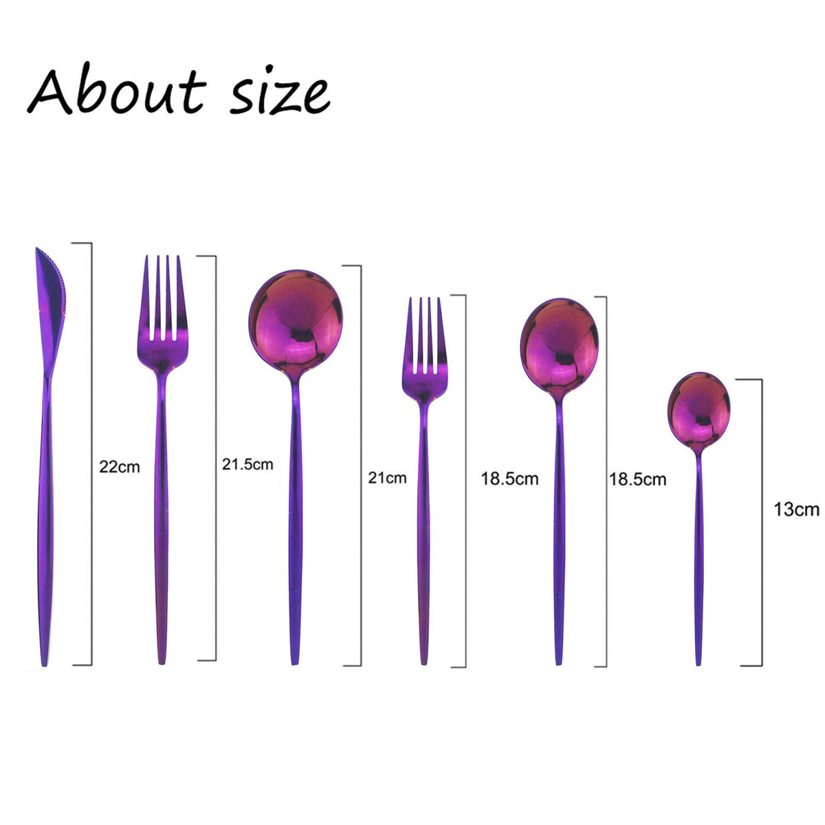 Silverware Set, Mirror Polished Purple Flatware Cutlery Set Service for 4, Shiny Finish 24 Pieces Stainless Steel