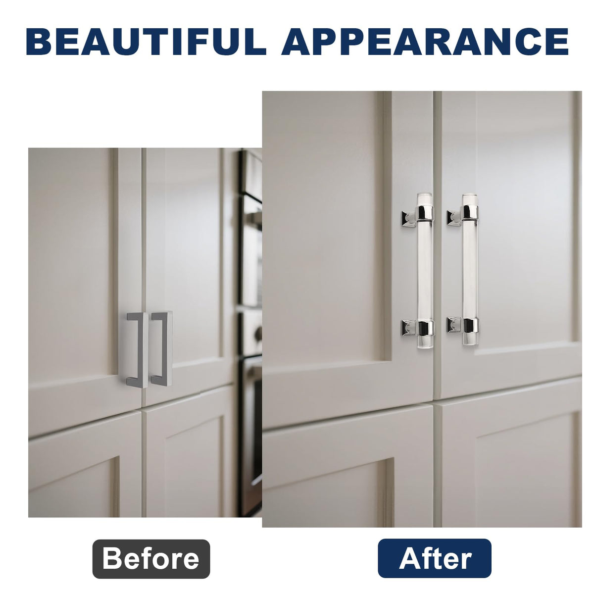 Acrylic Cabinet Handles 5 Pack Modern Cabinet Hardware Clear Dresser Pulls 4 Inch Center to Center Clear Cabinet