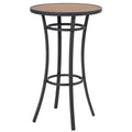 Bar Height Patio Table, 40-Inch Tall Patio Table Outdoor Bar Table Bistro Table with Wooden-Like Table Top & Metal