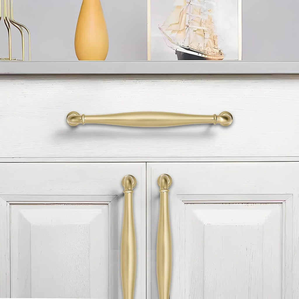 12inch(305mm) Hole Center Appliance Pulls Brushed Brass Cabinet Pulls Solid Heavy-Duty Satin Brass Tradition
