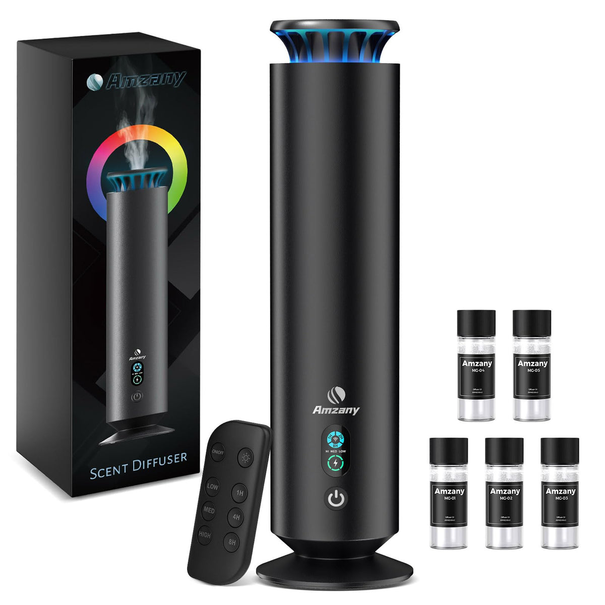Waterless Scent Diffuser Kit, Scent Diffuser with 7 Lights and Breathing Lights Modes, Max Coverage 2000
